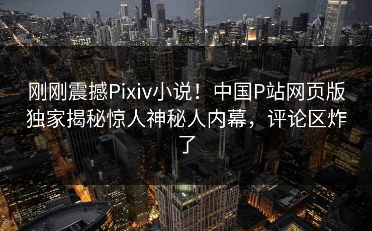 刚刚震撼Pixiv小说！中国P站网页版独家揭秘惊人神秘人内幕，评论区炸了