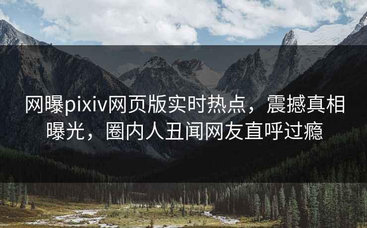网曝pixiv网页版实时热点，震撼真相曝光，圈内人丑闻网友直呼过瘾