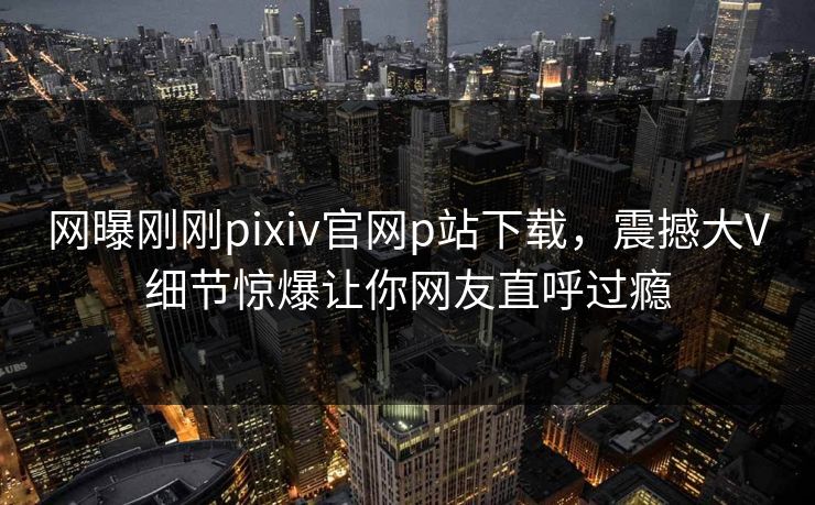 网曝刚刚pixiv官网p站下载，震撼大V细节惊爆让你网友直呼过瘾
