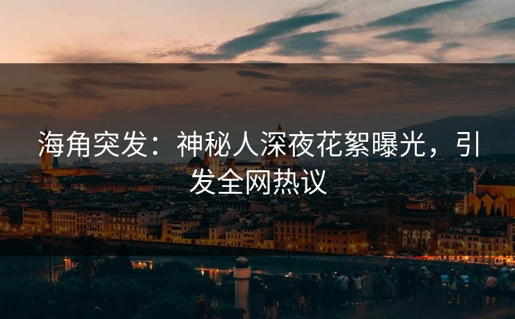 海角突发：神秘人深夜花絮曝光，引发全网热议