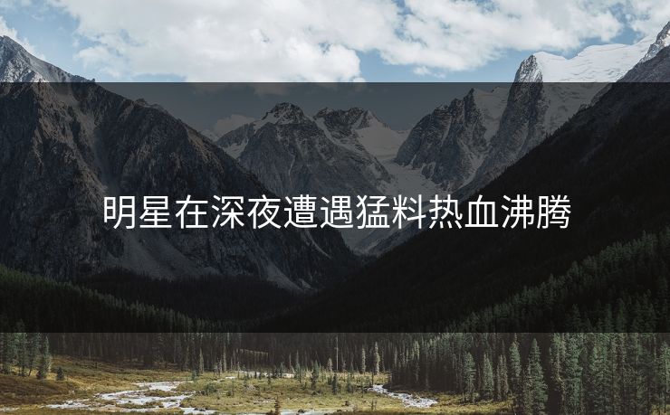 明星在深夜遭遇猛料热血沸腾